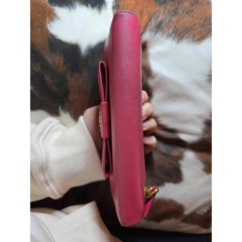 Authentic Prada Pink Saffiano Bow Wallet - Picture 12 of 15